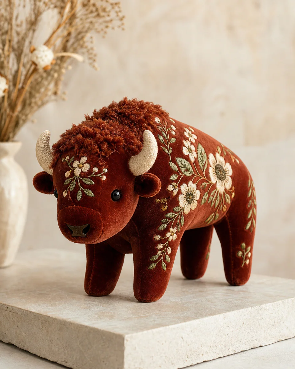 Embroidered Bison