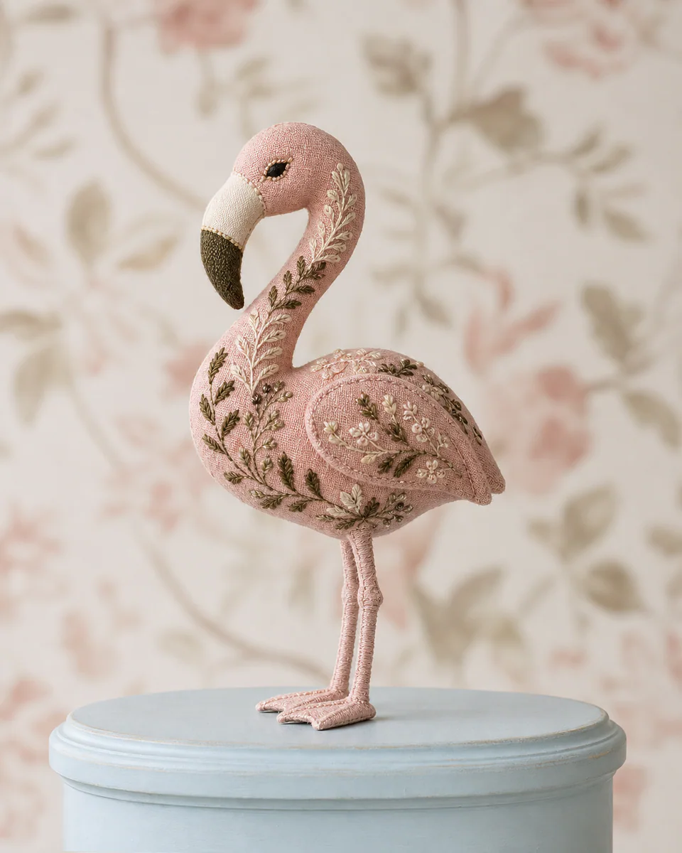 Embroidered Flamingo