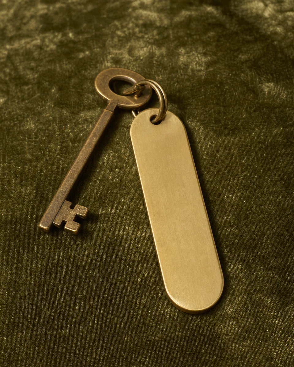 Brass Room Key Tag, Long